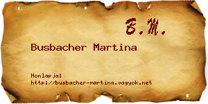 Busbacher Martina névjegykártya